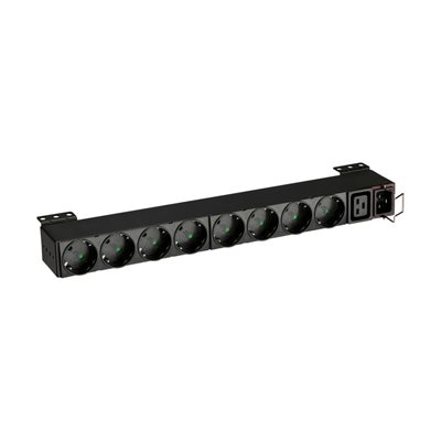 Eaton FlexPDU 8 DIN, 19" 1U -virranjakelija, 8x Schuko, 1x C19, C20-tulo, musta