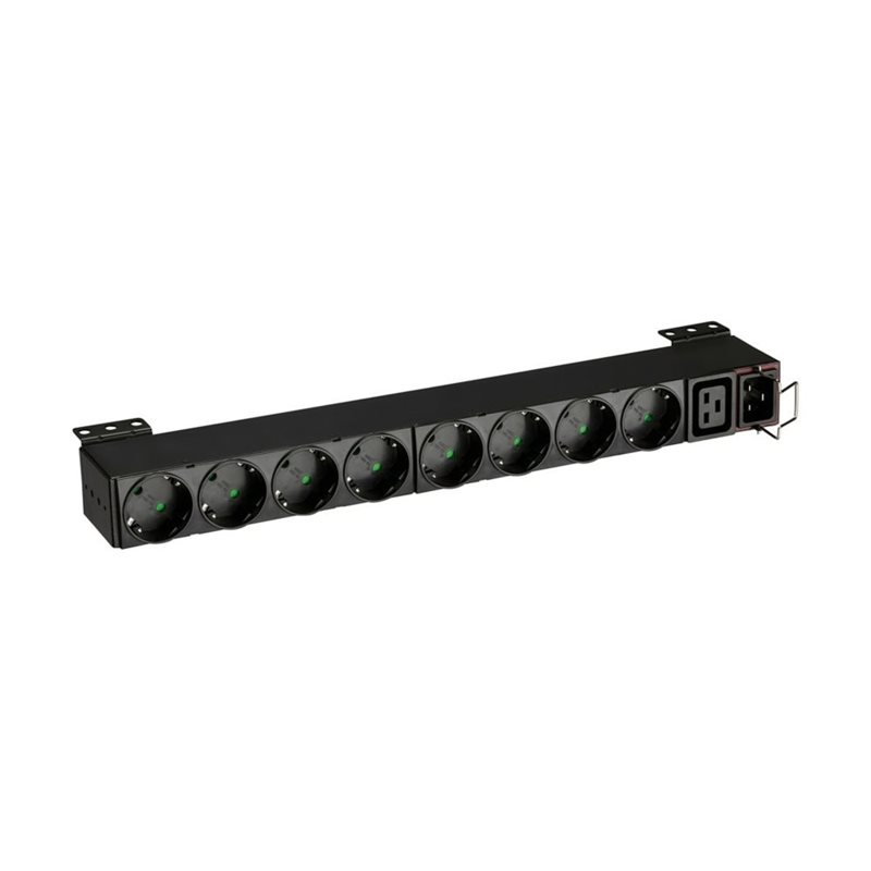 Eaton FlexPDU 8 DIN, 19" 1U -virranjakelija, 8x Schuko, 1x C19, C20-tulo, musta