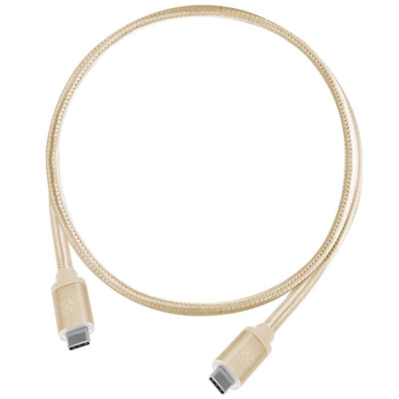 SilverStone 3.1 Gen2 USB-C -kaapeli, PD2.0 3A 60W, 0,5m, kulta