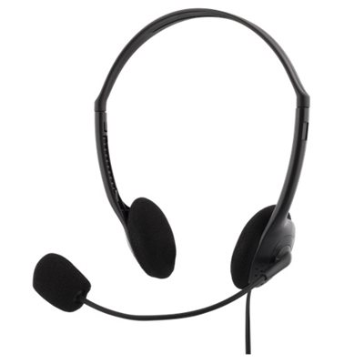 Deltaco Stereokuulokkeet mikrofonilla, musta