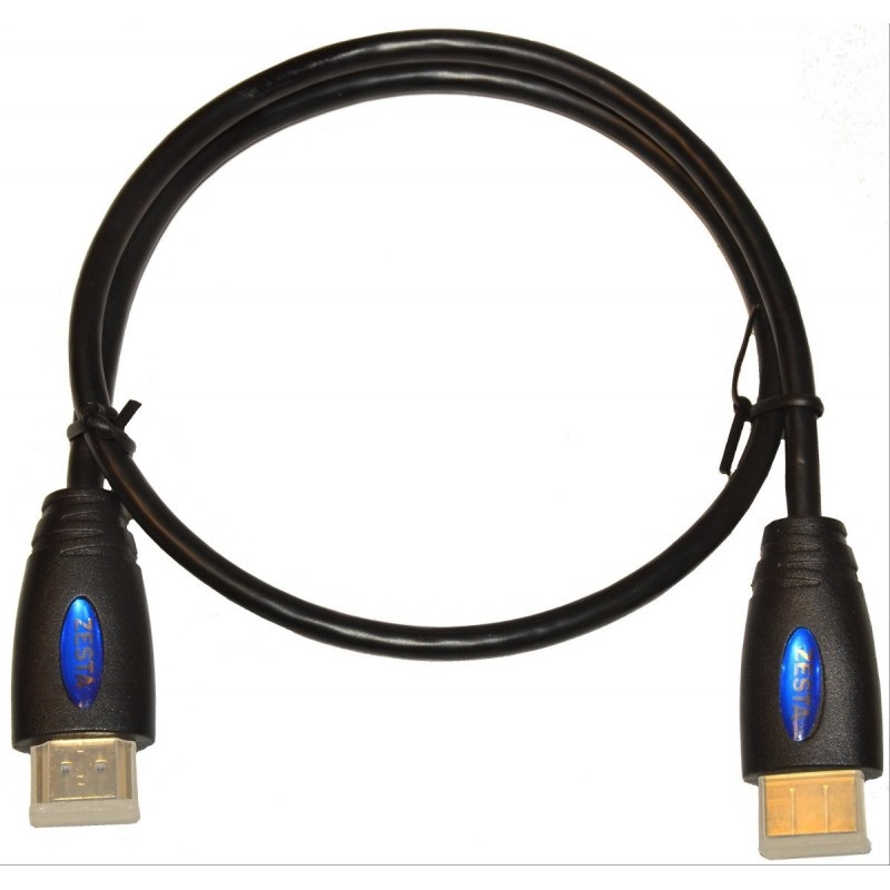 Zesta 1.4 HDMI -näyttökaapeli, ohut, 0,75m, musta