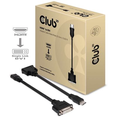 Club 3D HDMI - DVI-D -adapteri, Single Link, passiivinen, musta