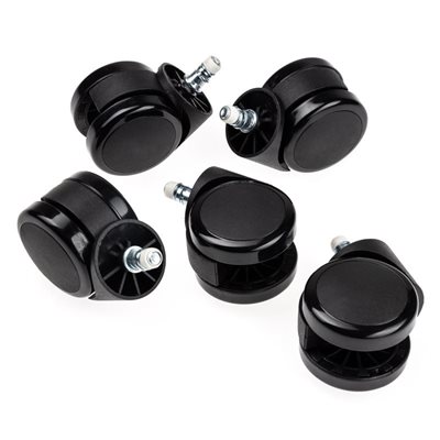 noblechairs Hard floor castors V2 - 60 mm, pelituolin rengassarja automaattisella lukituksella, musta
