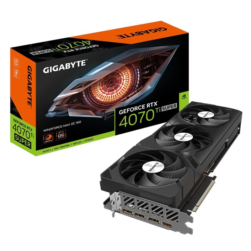 Gigabyte GeForce RTX 4070 Ti SUPER WINDFORCE MAX OC -näytönohjain, 16GB GDDR6X