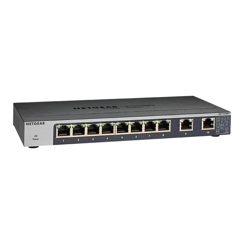 Netgear GS110MX, 8+2 -porttinen hallitsematon kytkin