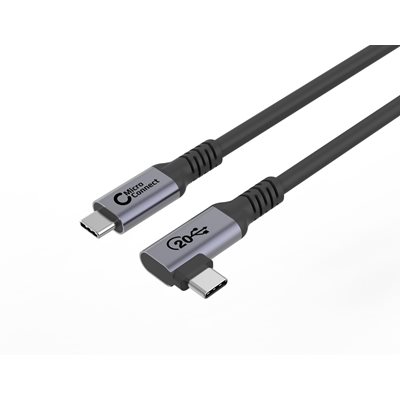 MicroConnect 3.2 Gen 2x2 USB-C -kaapeli, suora-kulma, 20Gbps, 100W, 5m, musta