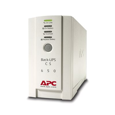 APC Back-UPS CS, UPS-laite, 650VA, 4x C13, harmaa