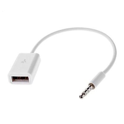 CoreParts USB-A-naaras -> 3,5mm adapterikaapeli, 20cm, valkoinen