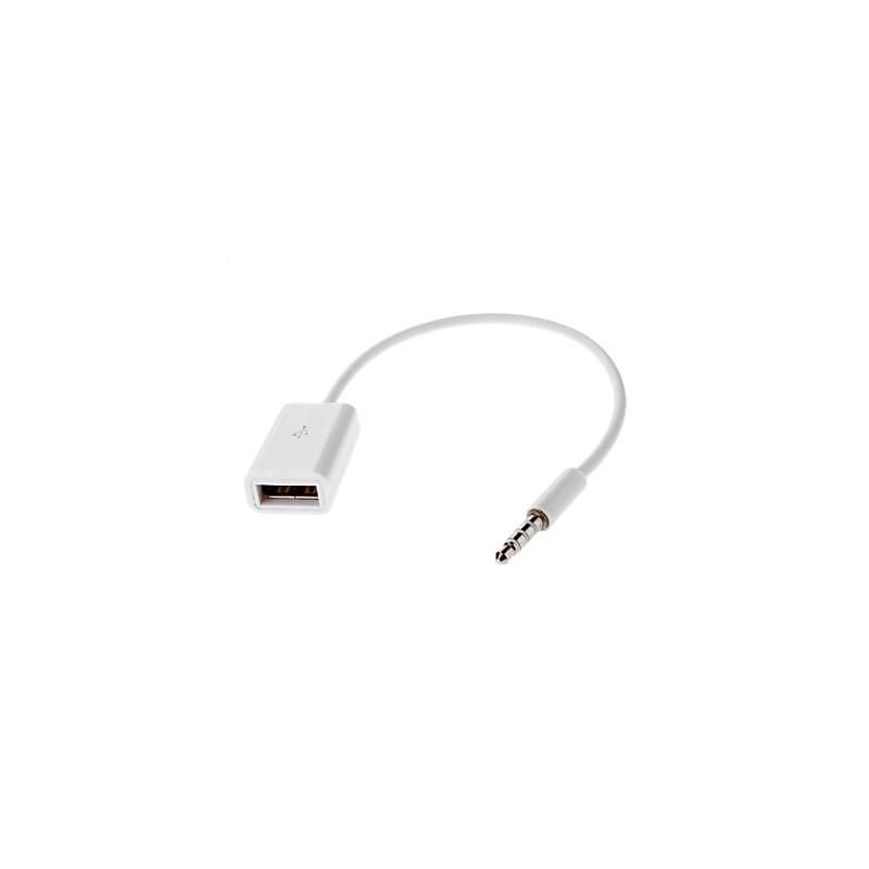 CoreParts USB-A-naaras -> 3,5mm adapterikaapeli, 20cm, valkoinen