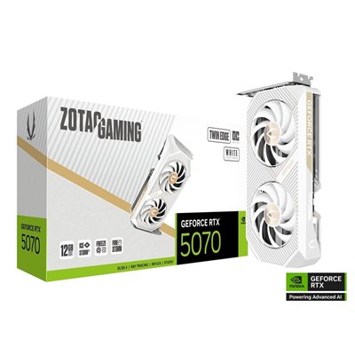 Zotac GeForce RTX 5070 Twin Edge OC White Edition -näytönohjain, 12GB GDDR7