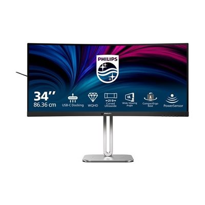 Philips 34" B-Line 34B2U5600C/23, kaareva 120Hz UWQHD-monitori, musta/hopea