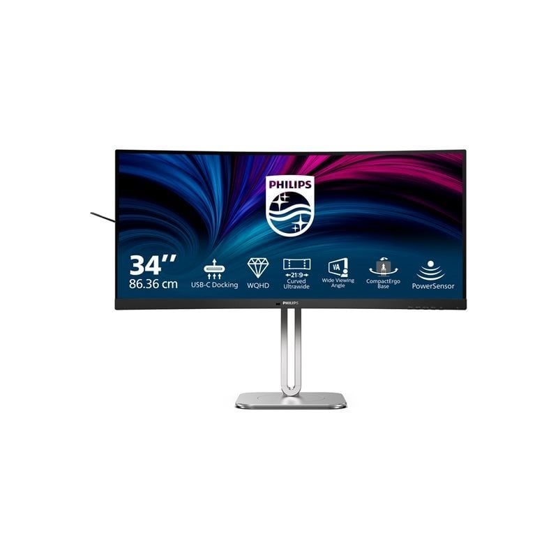 Philips 34" B-Line 34B2U5600C/23, kaareva 120Hz UWQHD-monitori, musta/hopea