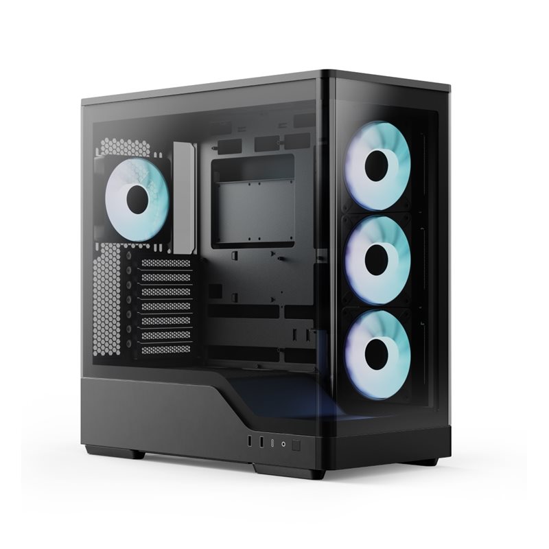 Aerocool P500A Black, ikkunallinen miditornikotelo, musta