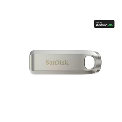 Sandisk 512GB Ultra Luxe, 3.2 Gen1 USB-C -muistitikku, 400 MB/s, hopea