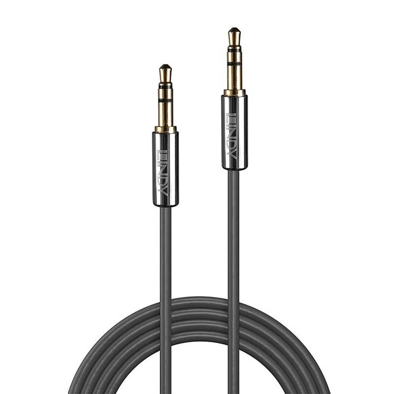 Lindy 3,5mm Cromo Line -audiokaapeli, 1m, antrasiitti
