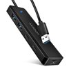 AXAGON 4-porttinen 3.2 Gen1 USB-A -hubi, USB-C lisävirralla, musta