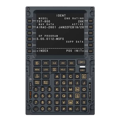 MOZA Racing MB7F Flight Computer Display -lennonhallintatietokoneen näyttö (Boeing 737 CDU), musta