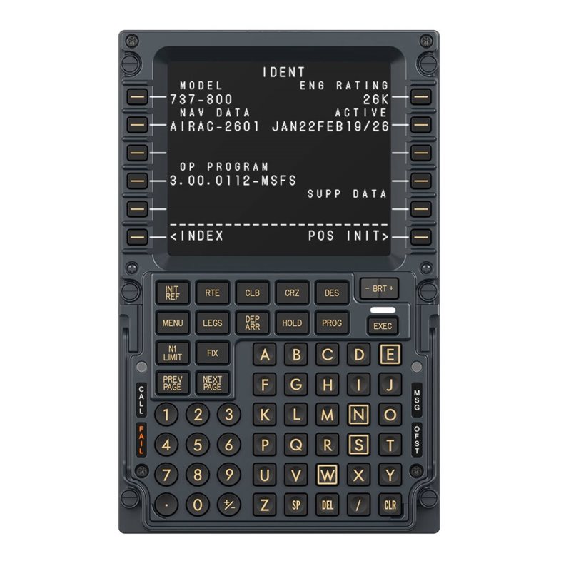 MOZA Racing MB7F Flight Computer Display -lennonhallintatietokoneen näyttö (Boeing 737 CDU), musta