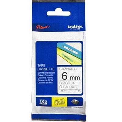 Brother TZE111 6 BLACK ON CLEAR