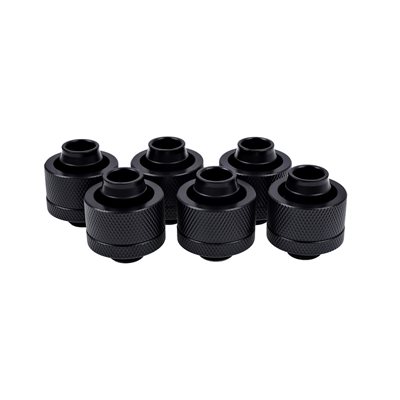 Alphacool 19/13mm Eiszapfen ruuviliitin, suora, G1/4, 6-pack, musta