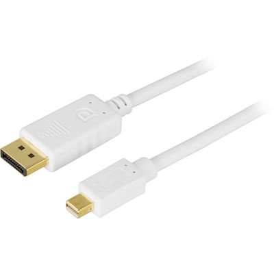Deltaco DisplayPort - Mini DisplayPort, 20-pin u -u, 1m valkoinen