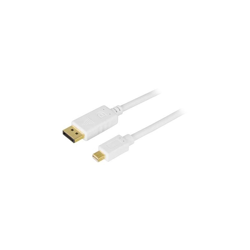 Deltaco DisplayPort - Mini DisplayPort, 20-pin u -u, 1m valkoinen
