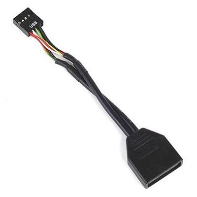 SilverStone Sisäinen 19-pin USB 3.0 -> USB 2.0 -adapterikaapeli, 100mm, musta