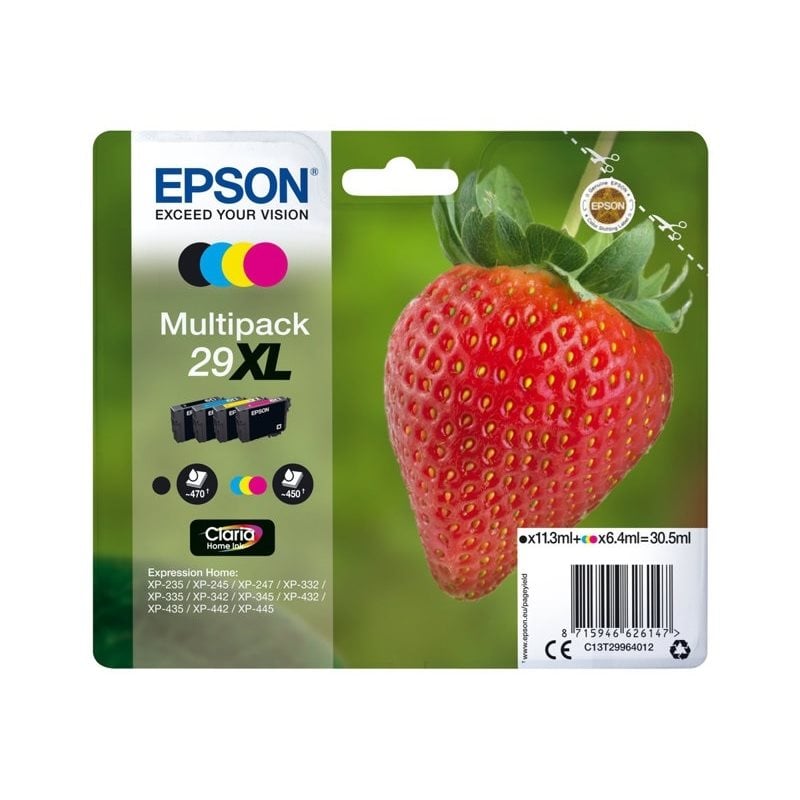 Epson 29XL Claria Home Ink Strawberry CMYK -väriainekasetti, multipack (SEC)