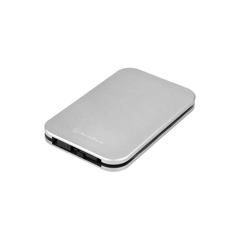 SilverStone MMS02, ulkoinen kotelo 2.5" SATA HDD/SSD-levylle, USB 3.1 Gen 2, USB-C, harmaa
