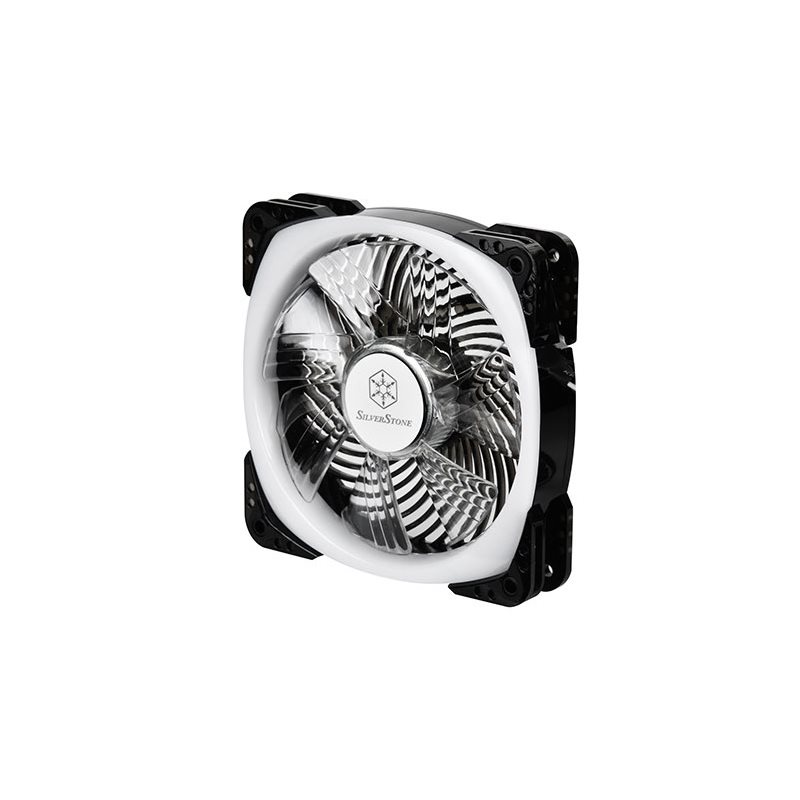 SilverStone AP124-ARGB, 120mm PWM-laitetuuletin, läpinäkyvä/musta - Kuva 2