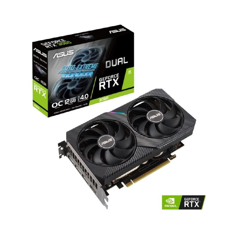 Asus (Outlet) GeForce RTX 3060 DUAL - OC Edition V2 (LHR) -näytönohjain, 12GB GDDR6