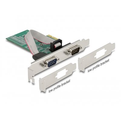 DeLock Sarjaportti DB9 x2, PCIe x1 -lisäkortti