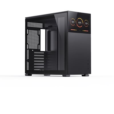 Jonsbo D41 SCREEN Black, ikkunallinen miditornikotelo, musta
