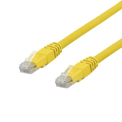 Deltaco U/UTP Cat6a laitekaapeli, 0,3m, keltainen