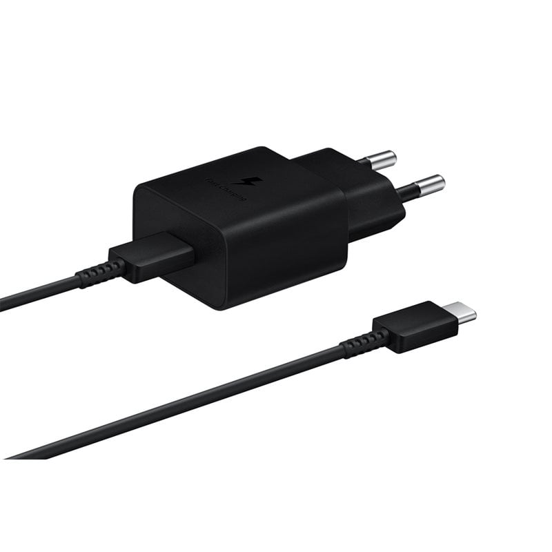 Samsung 15W verkkovirtalaturi + USB-C -kaapeli, musta