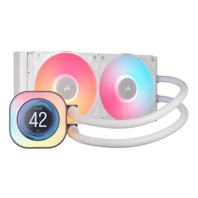 Corsair iCUE LINK TITAN 240 RX LCD, 240mm AIO-nestejäähdytysratkaisu prosessorille, valkoinen