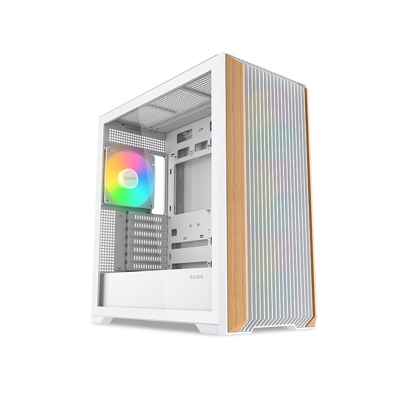 SAMA Z60 White, ikkunallinen miditornikotelo, valkoinen