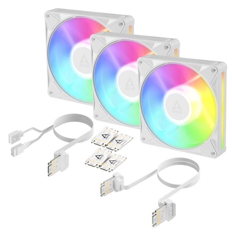ARCTIC BioniX P14 A-RGB (White) - 3 Pack, 140mm PWM-laitetuuletinsarja, valkoinen
