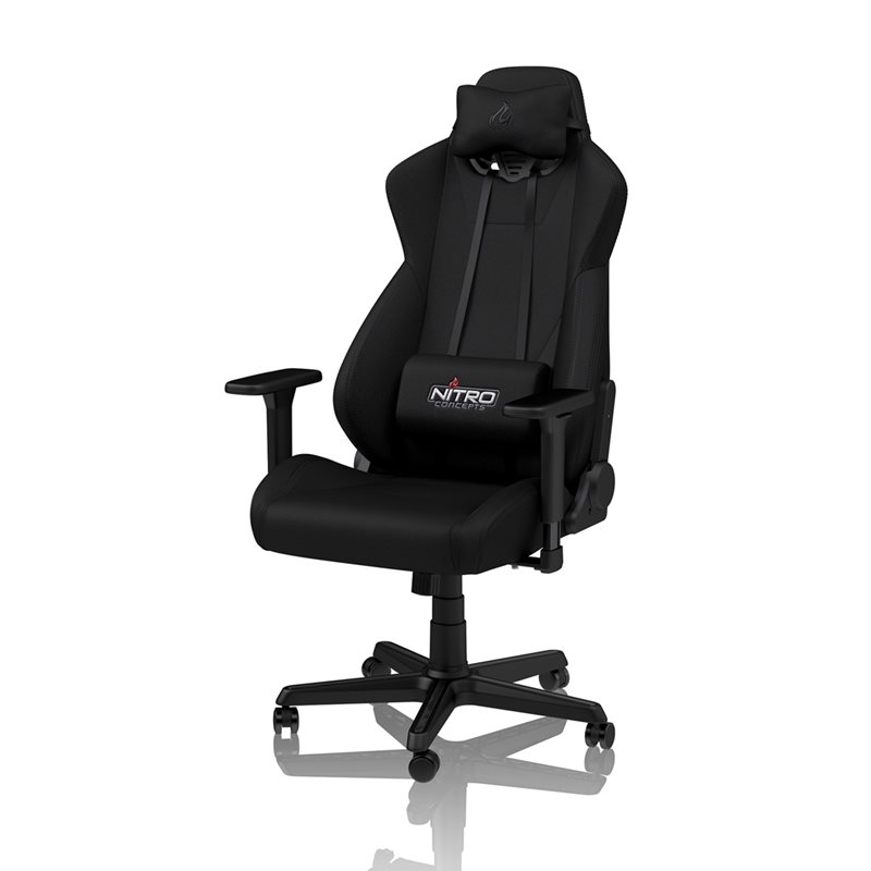 Nitro Concepts S300 Gaming Chair - Stealth Black, kangasverhoiltu pelituoli, musta