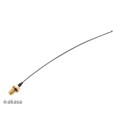 Akasa 2x I-PEX MHF4L -> RP-SMA naaras Pigtail -kaapeli, 220mm, musta