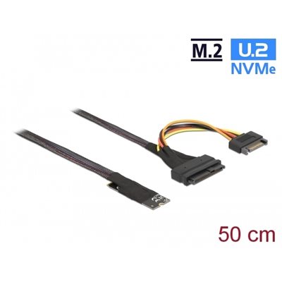 DeLock M.2 Key M -> U.2 SFF-8639 NVMe -adapteri, 50cm kaapeli