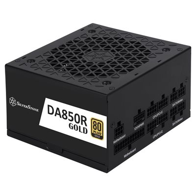 SilverStone 850W DA850R Gold, modulaarinen ATX-virtalähde, 80 Plus Gold, musta