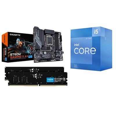 Gigabyte B760M GAMING X AX + Core i5-12400F + 16GB DDR5 4800MHz (Bundletarjous!)