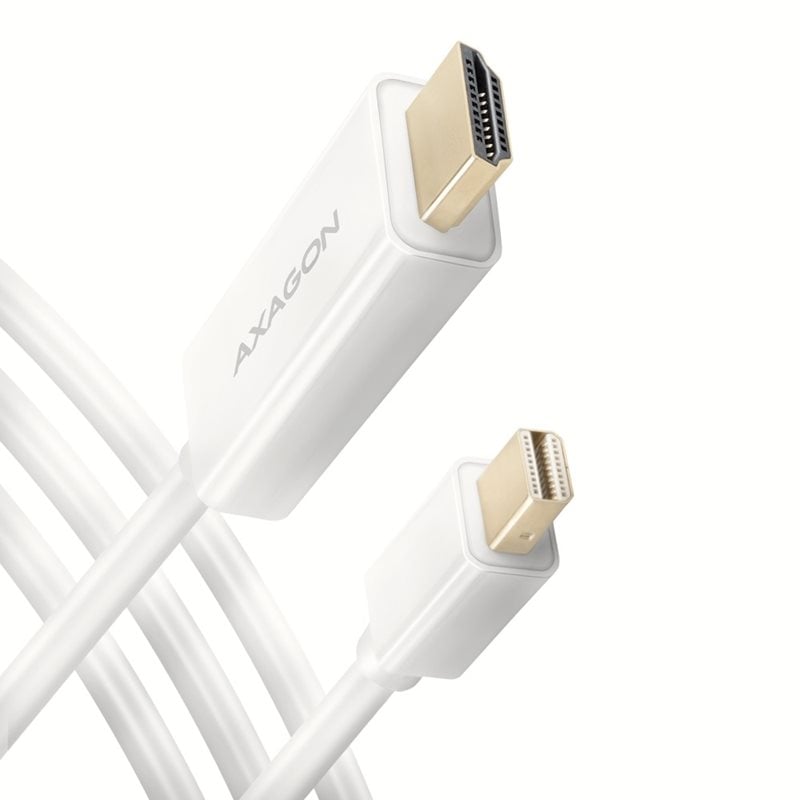 AXAGON (Outlet) Mini DisplayPort 1.2 -> HDMI 1.4b -adapterikaapeli, 4K30Hz, 1,8m, valkoinen