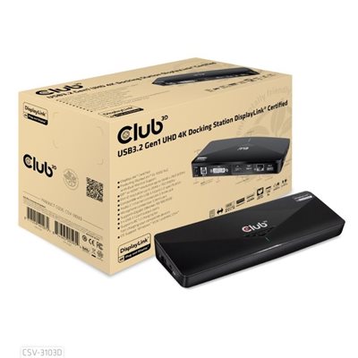 Club 3D 3.2 Gen1 USB-C 11-in-1 -telakka, musta