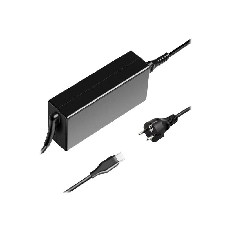 CoreParts Kannettavan tietokoneen virta-adapteri, 65W, PD3.0 USB-C 5-20V/3-3.5A, musta