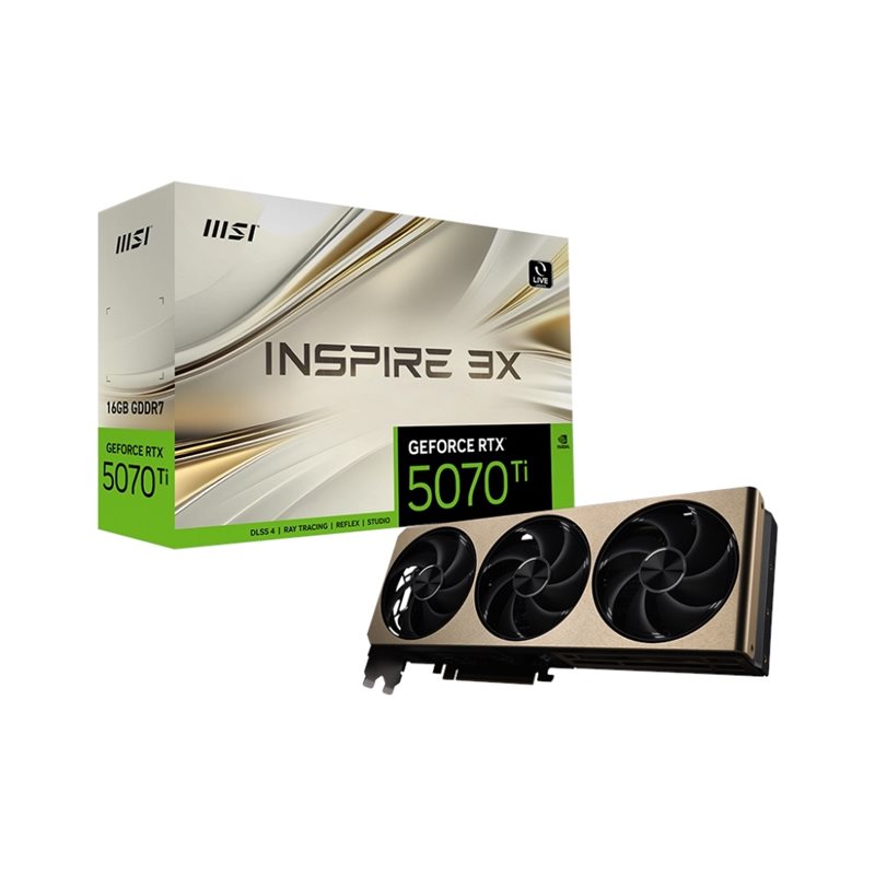 MSI GeForce RTX 5070 Ti INSPIRE 3X PLUS -näytönohjain, 16GB GDDR7