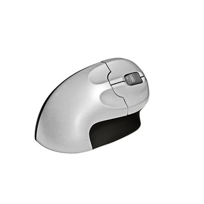 Bakker Elkhuizen Grip Mouse Medium Wireless, langaton ergonominen pystyhiiri oikealle kädelle, hopea