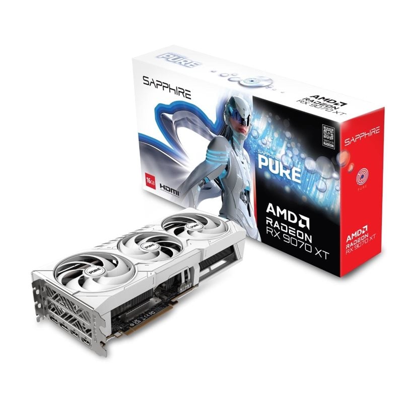 Sapphire Radeon RX 9070 XT PURE -näytönohjain, 16GB GDDR6