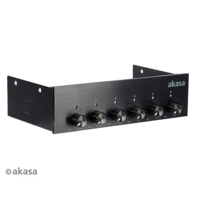 Akasa FC.Six v2, 6-kanavainen tuuletinsäädinpaneeli 5.25"-paikkaan, musta